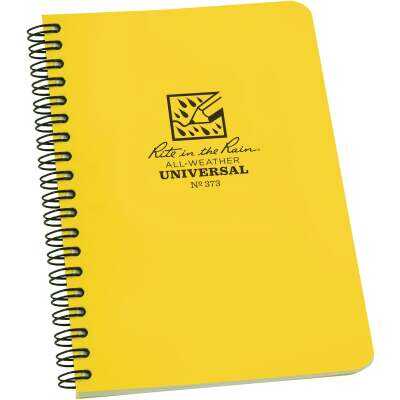 Rite in the Rain All-Weather 4-7/8 In. W x 7 In. H 32-Sheet Side-Spiral Bound Notebook, Yellow