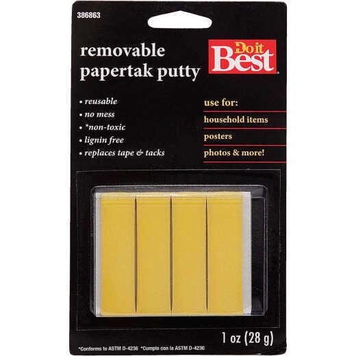 Do it Best 1 Oz. Yellow Reusable Papertak Putty